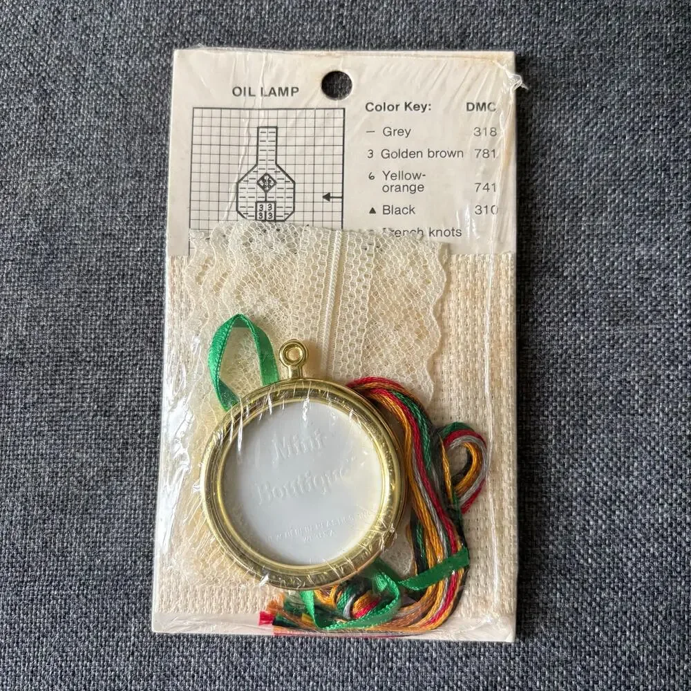Oil Lamp Christmas Ornament Vintage Counted Cross Stitch Kit by New Berlin Co.